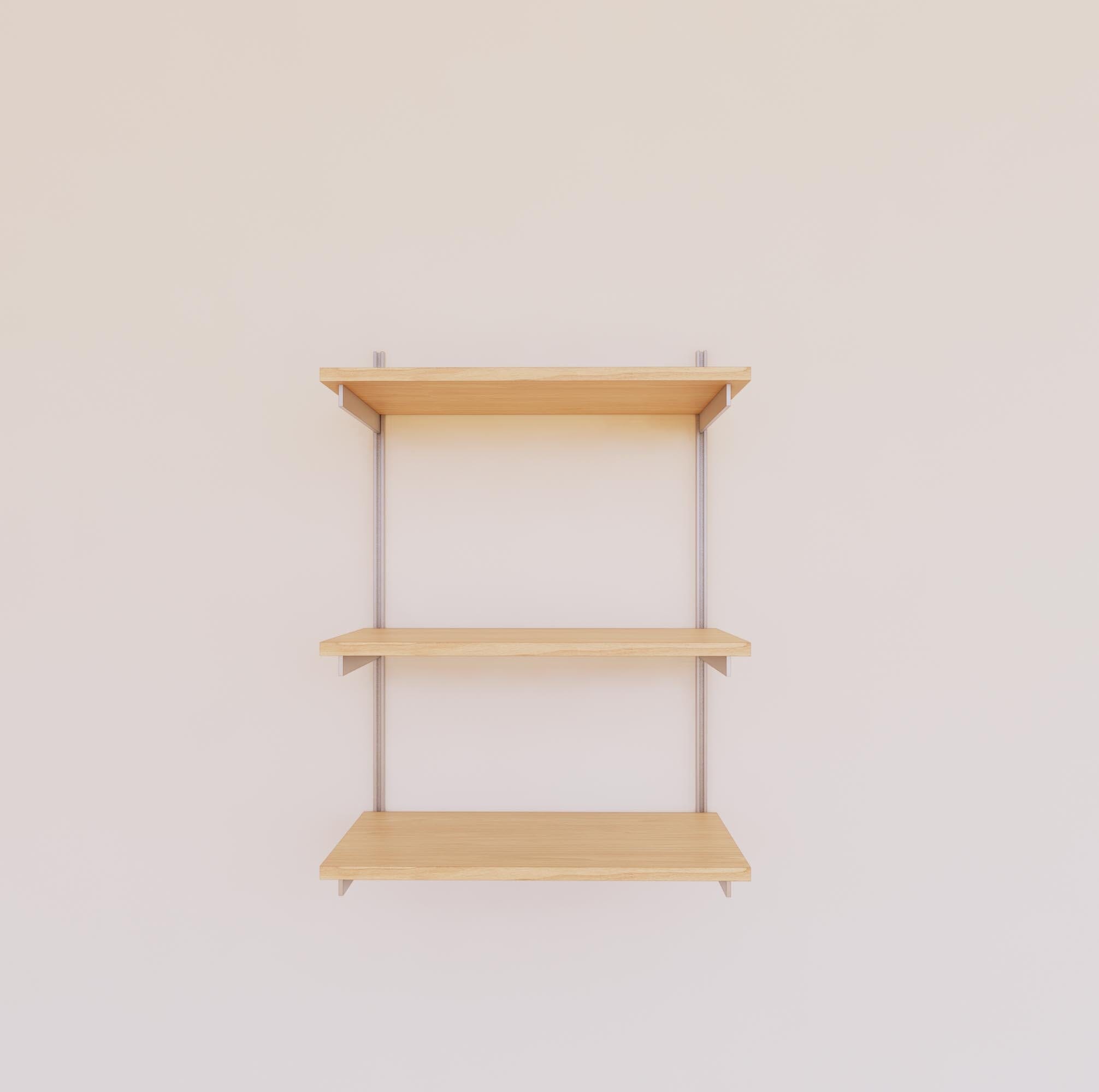 Wall Mounted Shelving Units - 3 Shelf Unit Wood/Aluminum