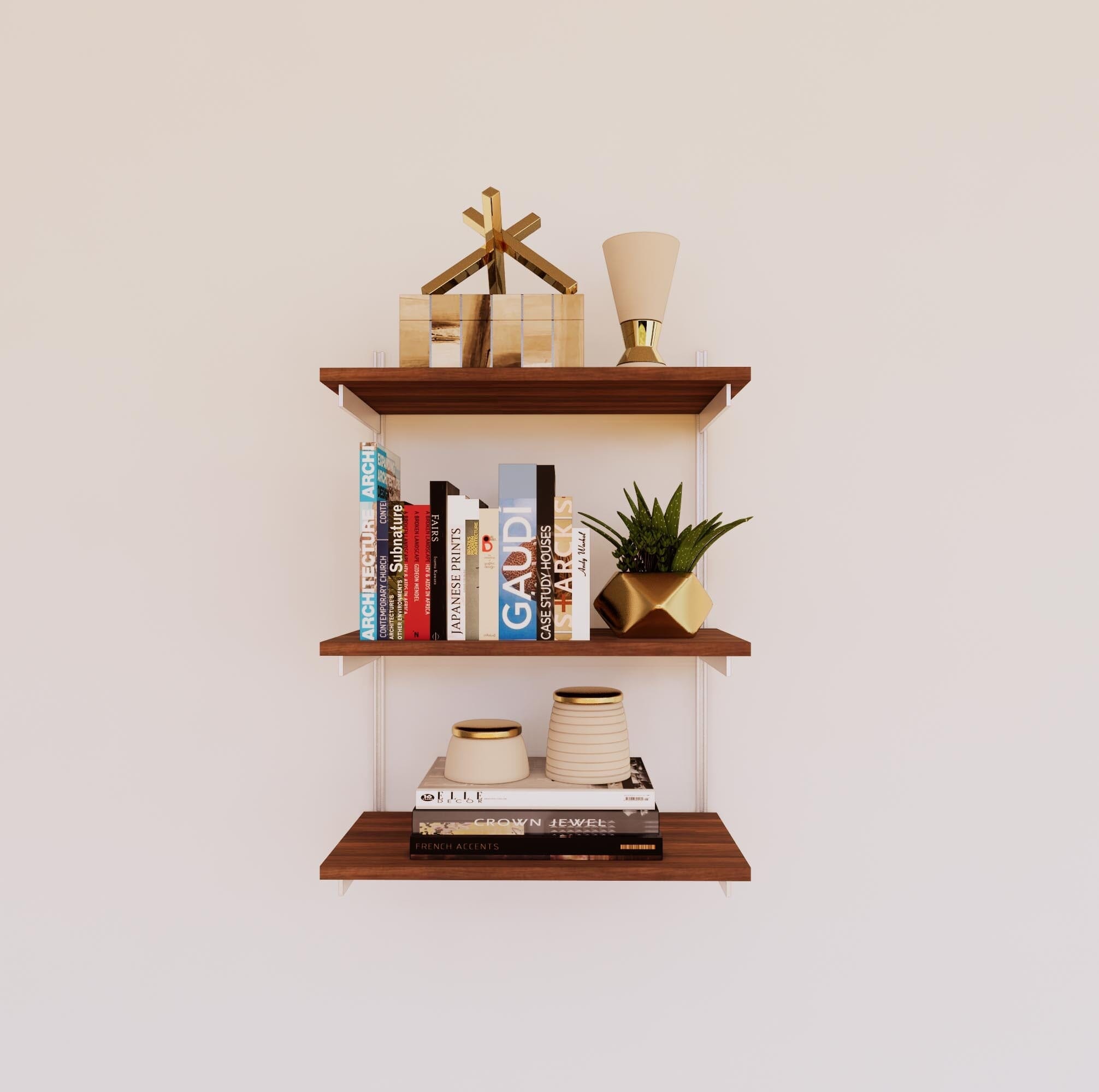 Wall Mounted Shelving Units - 3 Shelf Wood