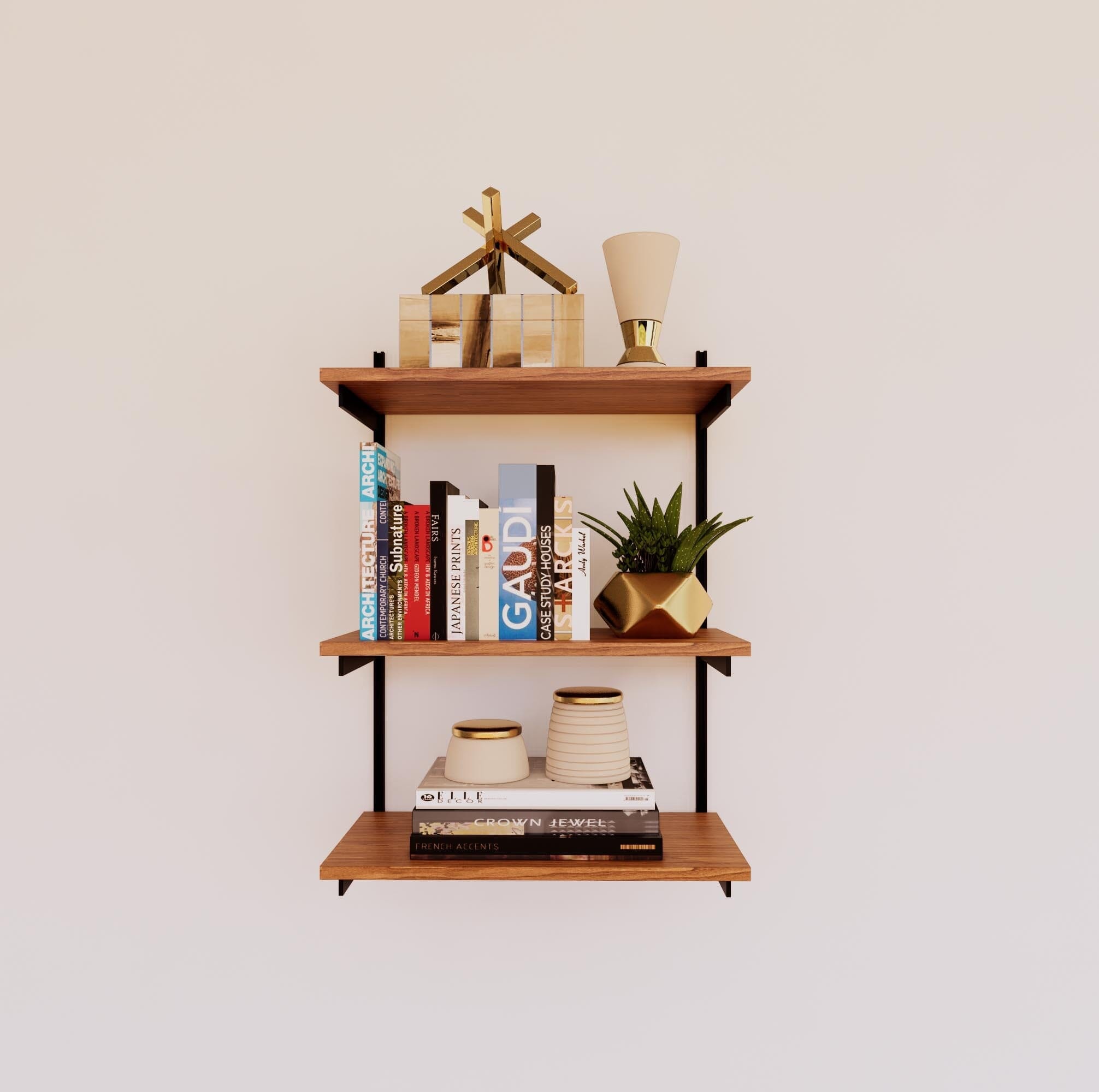 Wall Mounted Shelving Units - 3 Shelf Wood