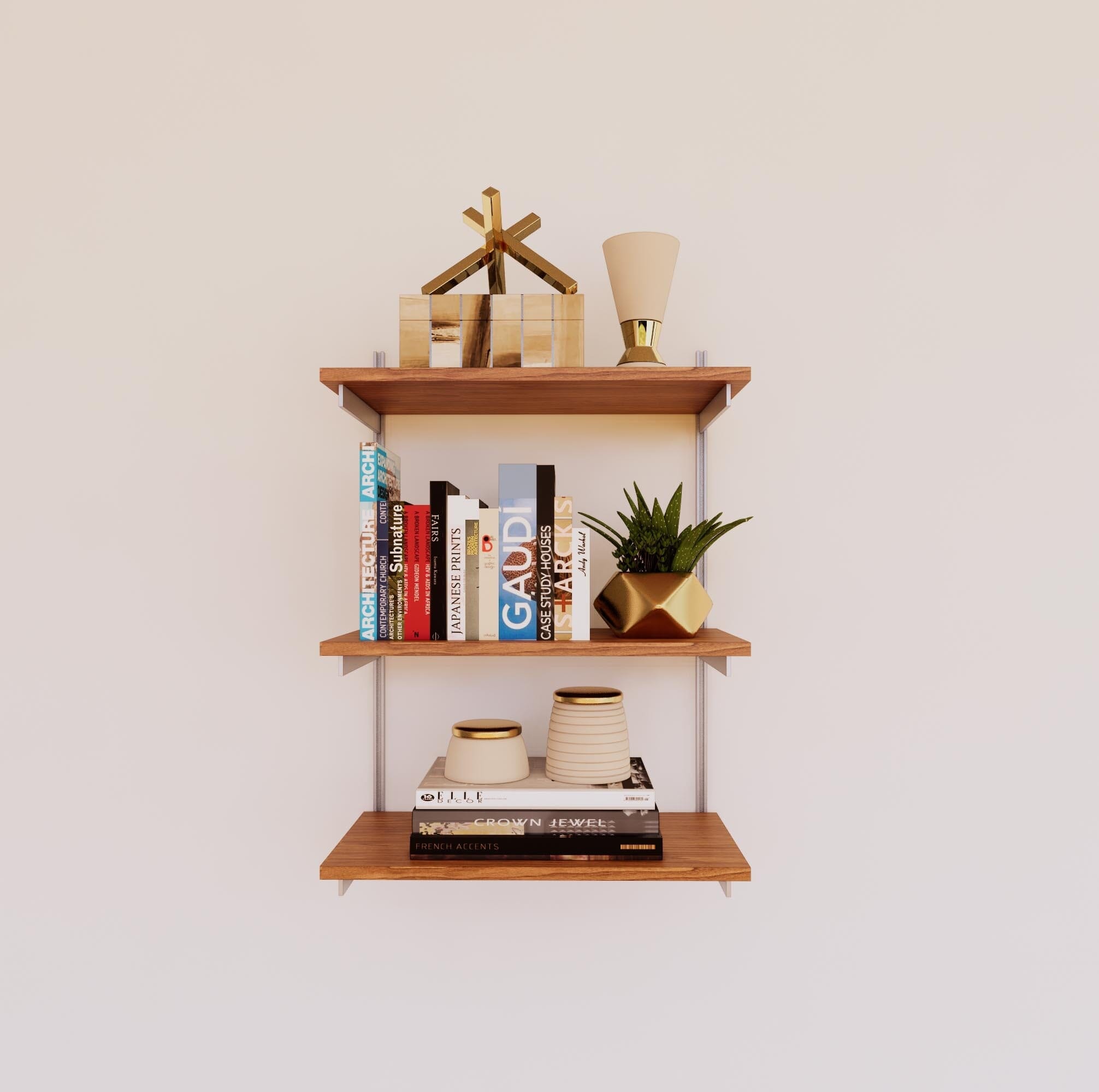 Wall Mounted Shelving Units - 3 Shelf Wood