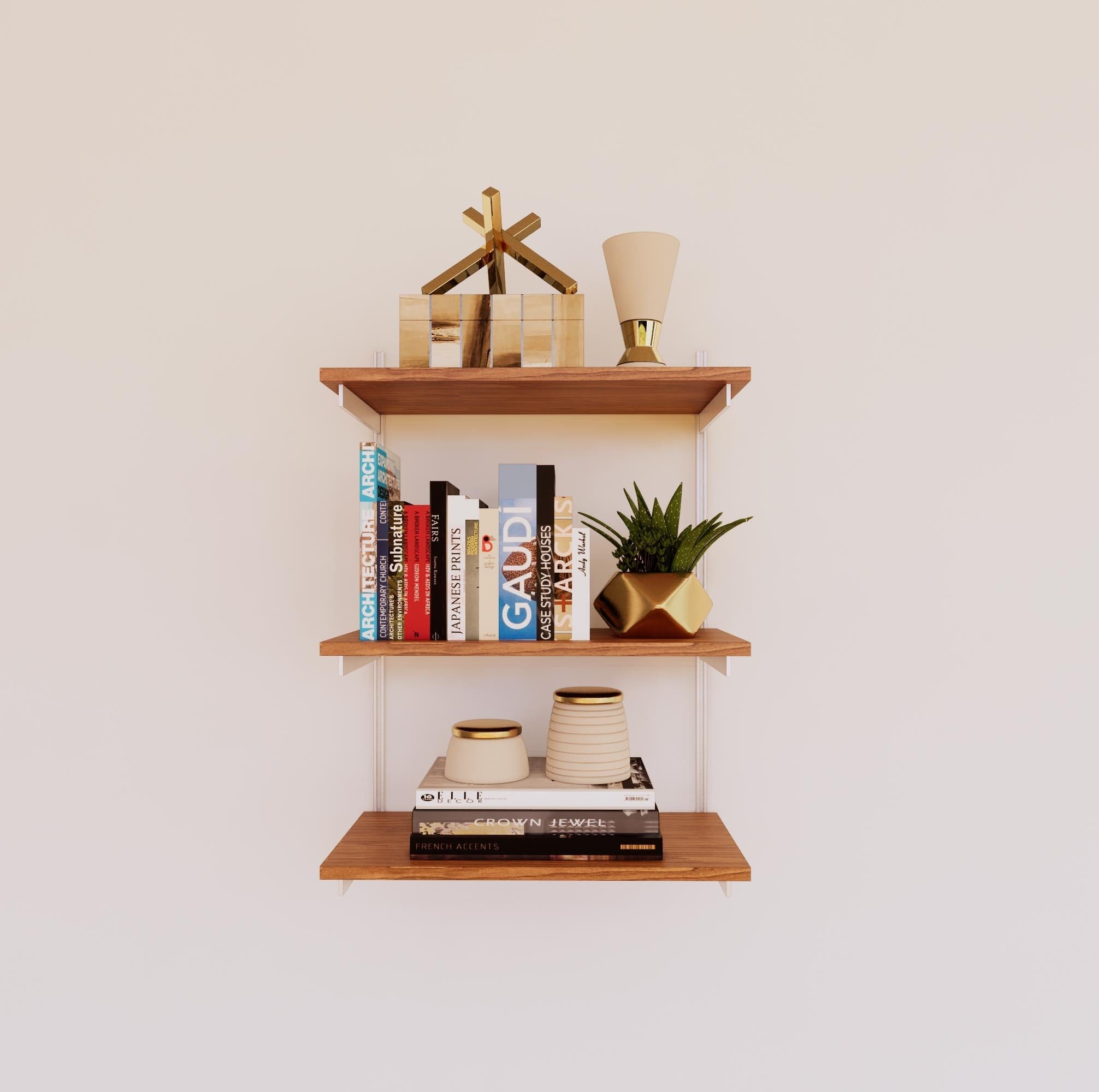 Wall Mounted Shelving Units - 3 Shelf Wood