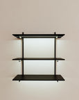 Wall Mounted Shelving Units - 3 Shelf Unit Wood/Aluminum