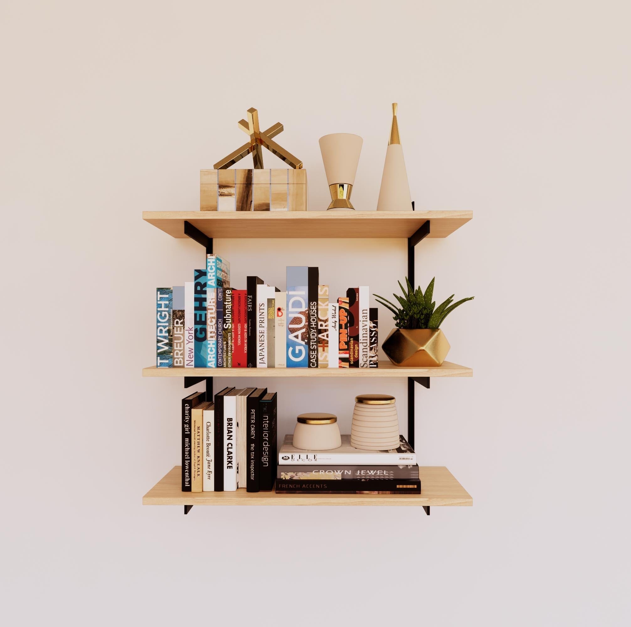 Wall Mounted Shelving Units - 3 Shelf Wood