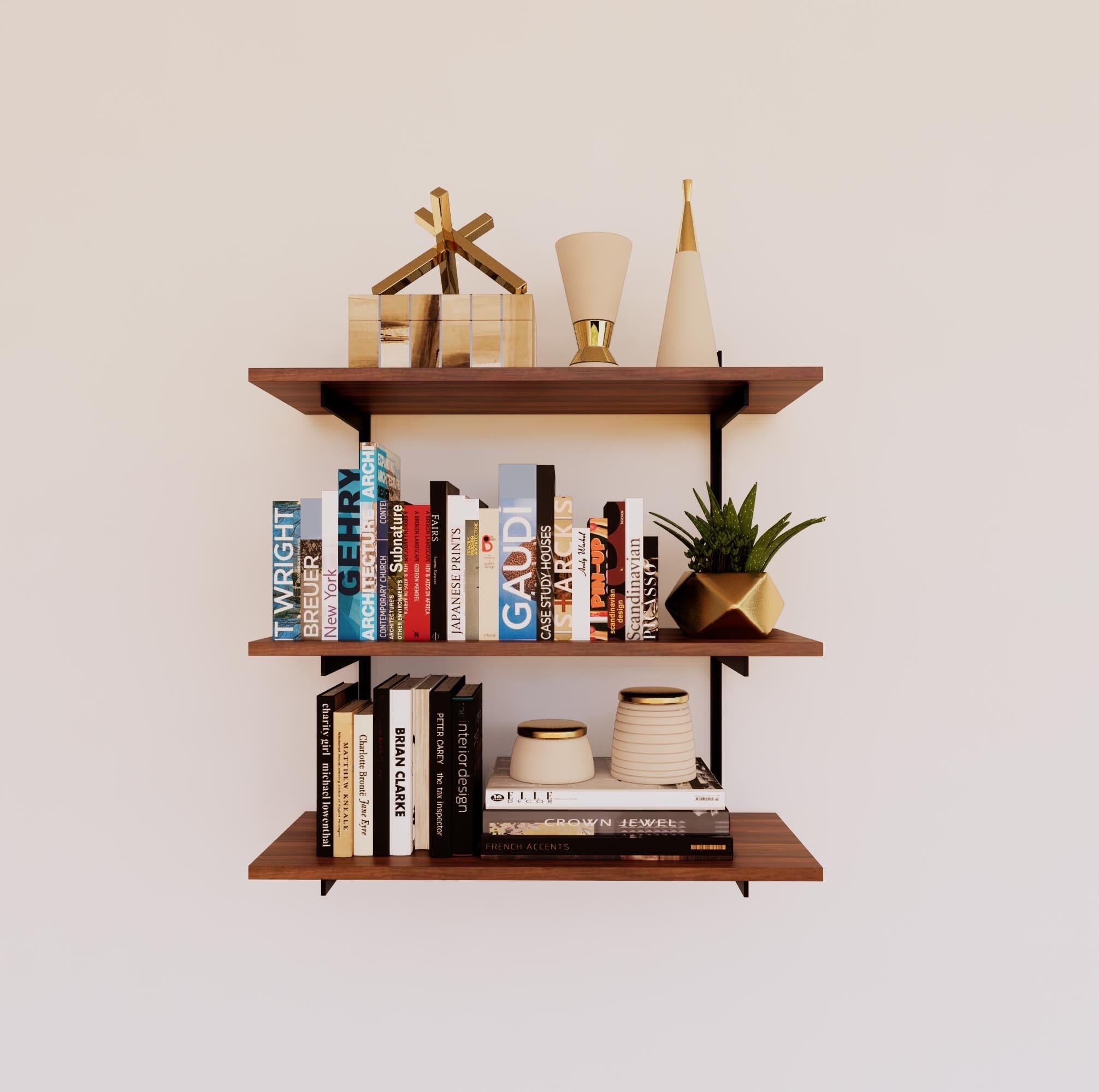 Wall Mounted Shelving Units - 3 Shelf Wood