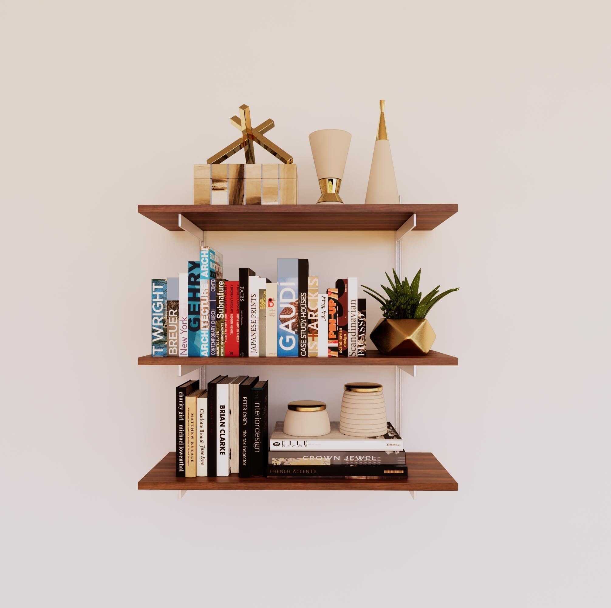 Wall Mounted Shelving Units - 3 Shelf Wood