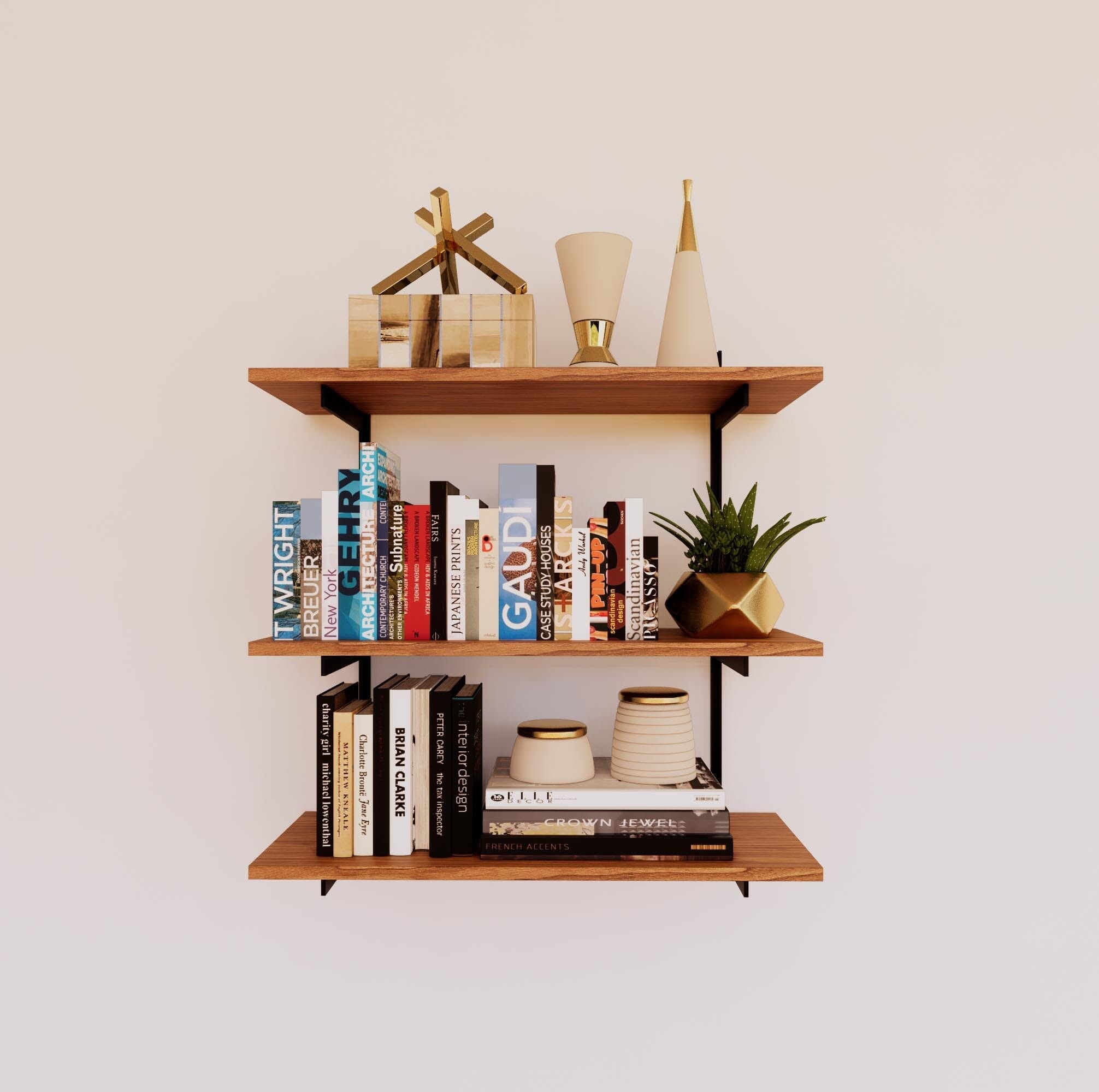 Wall Mounted Shelving Units - 3 Shelf Wood