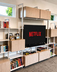 Modular Shelving Units - Aluminum Shelves and Wood Cabinets