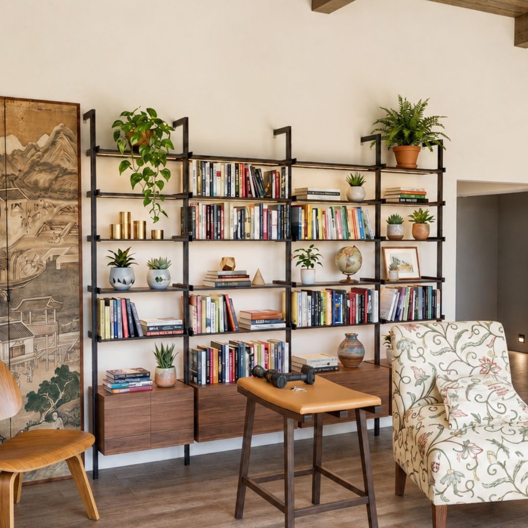 Modular Shelving Units - Aluminum Shelves and Wood Cabinets