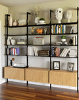 Modular Shelving Units - Aluminum Shelves and Wood Cabinets