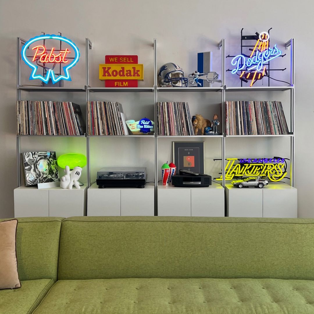 Modular Shelving Units - Aluminum Shelves and Wood Cabinets