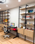 Modular Shelving Units - Aluminum Shelves and Wood Cabinets