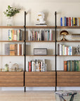 Modular Shelving Units - Aluminum Shelves and Wood Cabinets