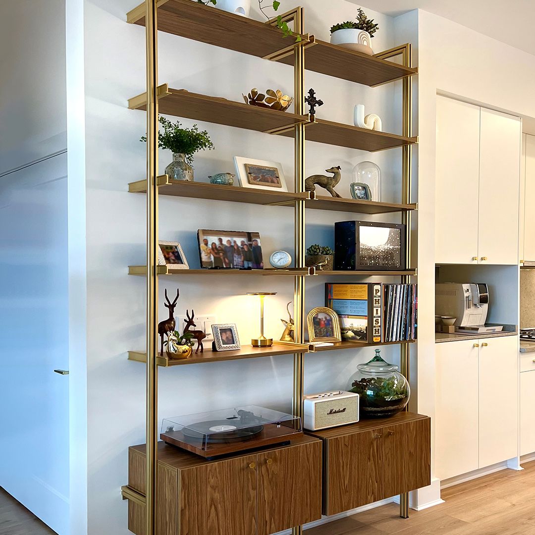 Modular Shelving Units - Aluminum Shelves and Wood Cabinets