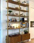 Modular Shelving Units - Aluminum Shelves and Wood Cabinets