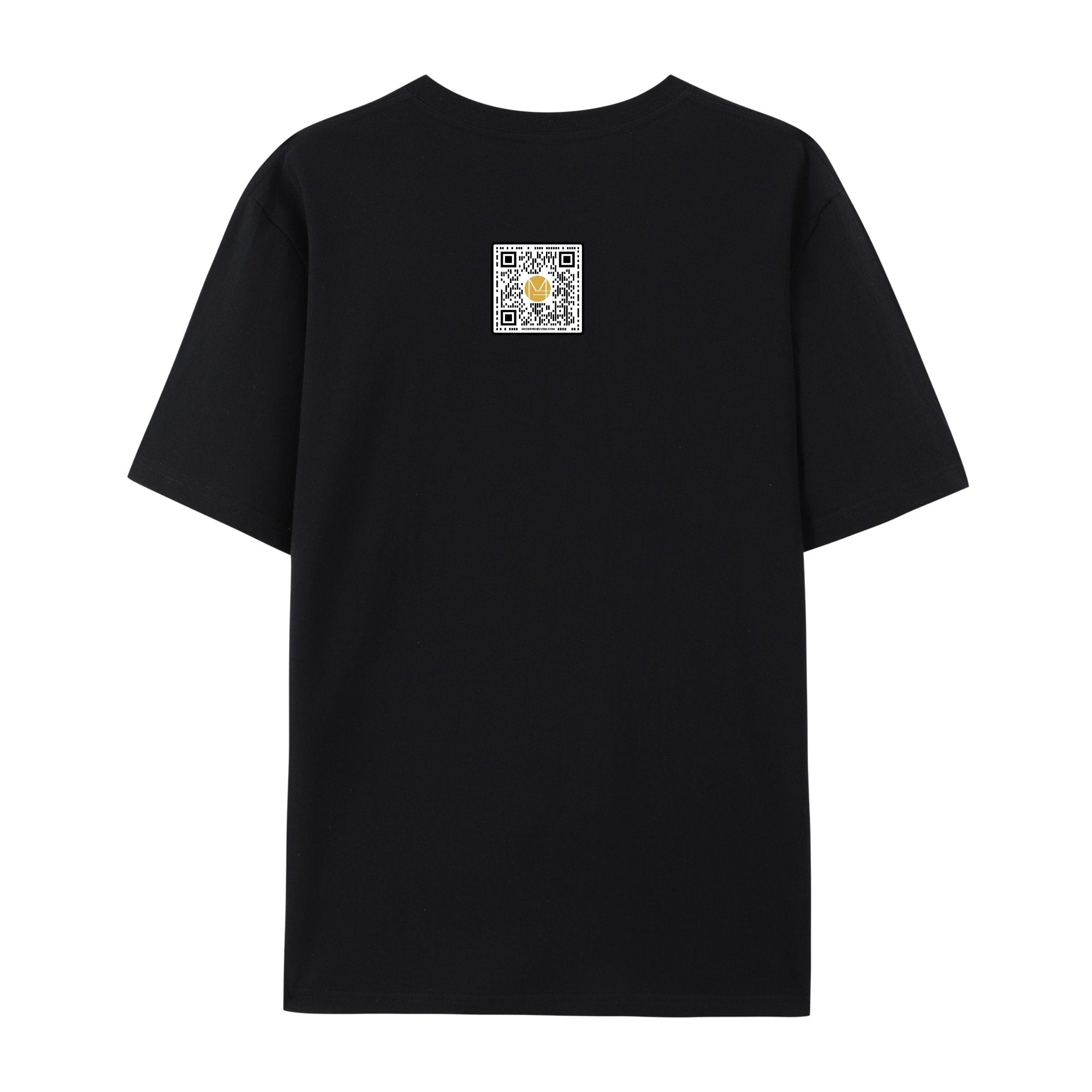 Black Modern Shelving graphic T-shirt with I'd like to introduce my shelf Tee design, shown in product image.