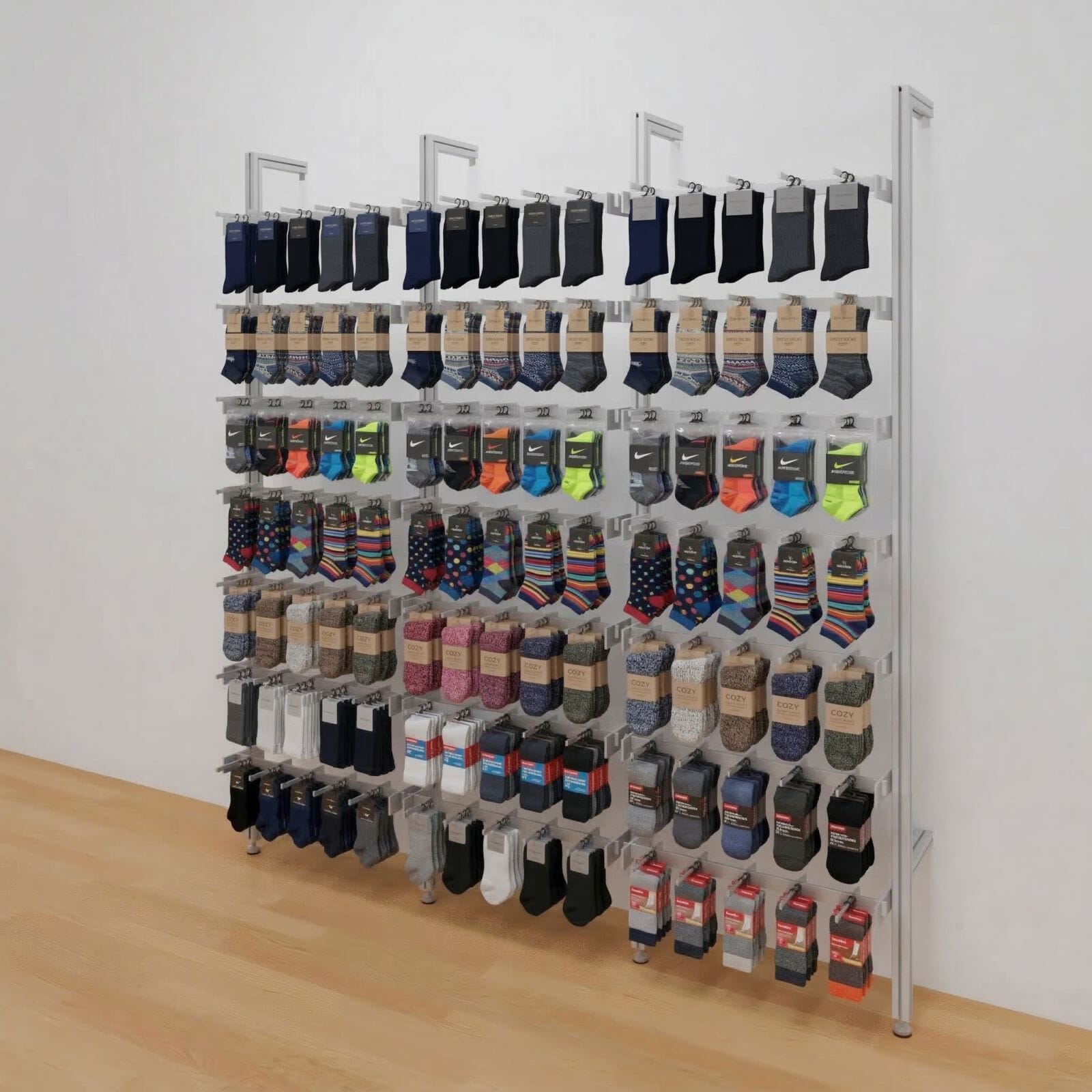 Modern Shelving Sock Display Shelving - SuperSocks