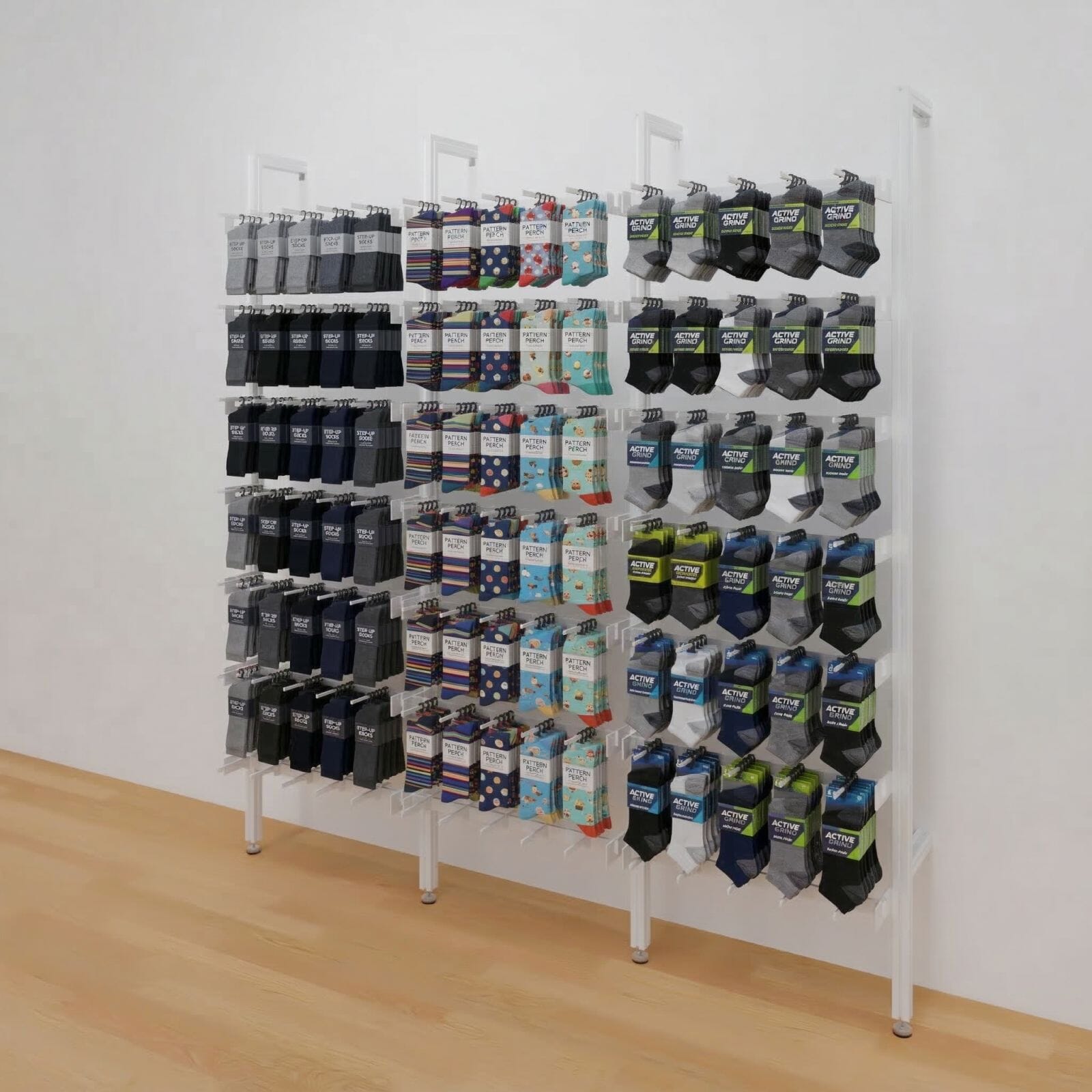 Modern Shelving Sock Display Shelving - SuperSocks
