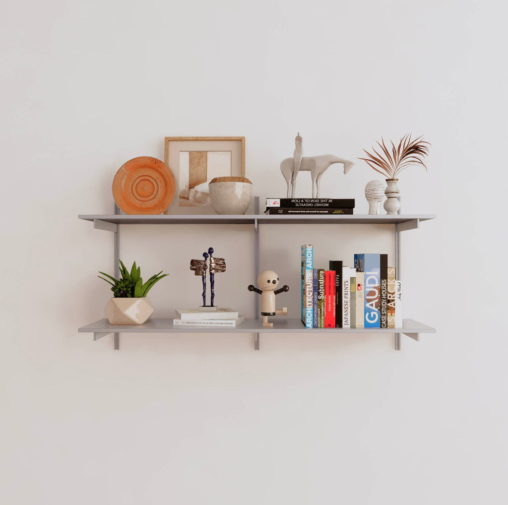 Mounted Storage Unit Wall Mounted Shelving Units - 2 Shelf Aluminum – Modern Shelving