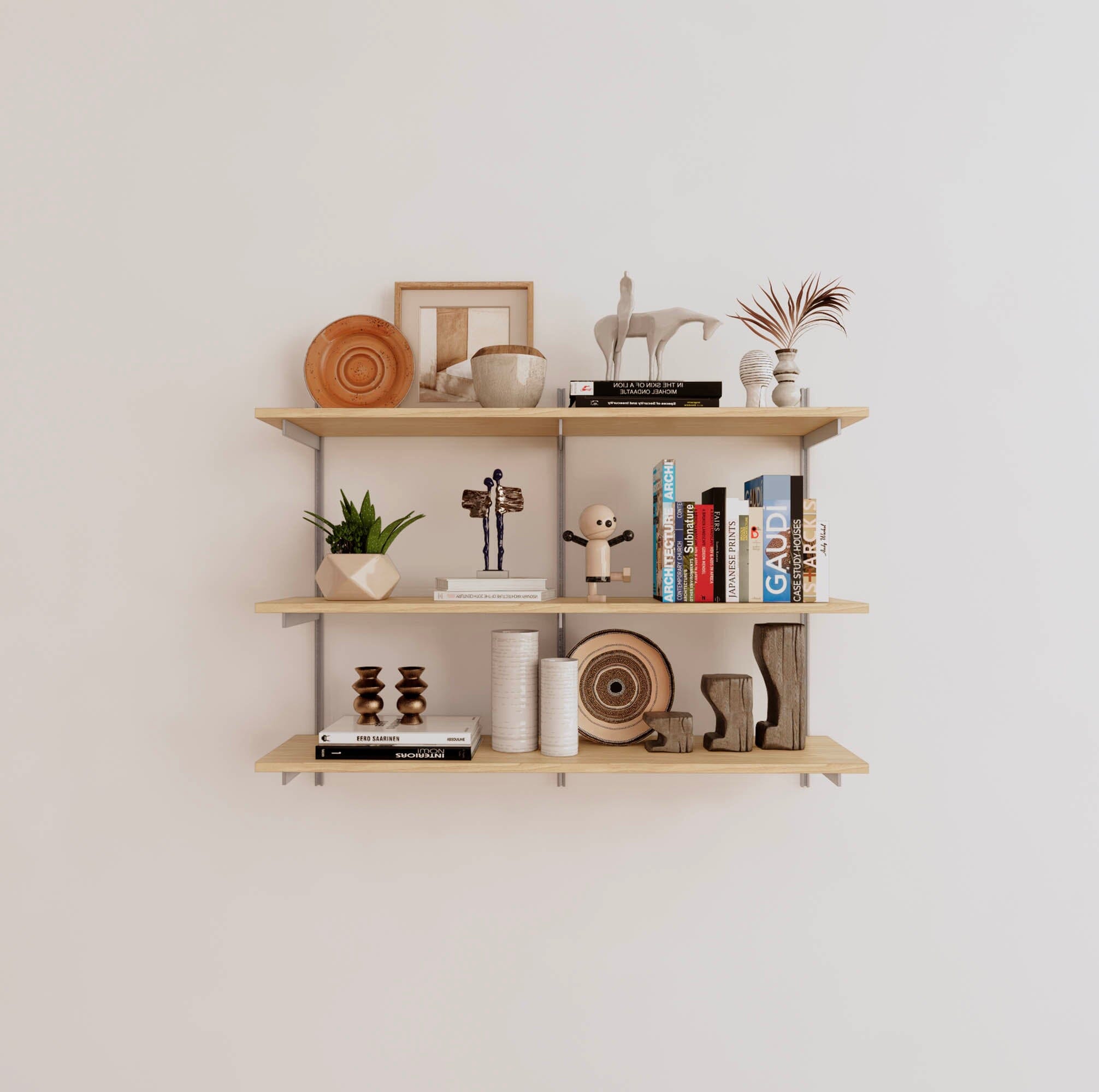 Wall Mounted Shelving Units - 3 Shelf Wood