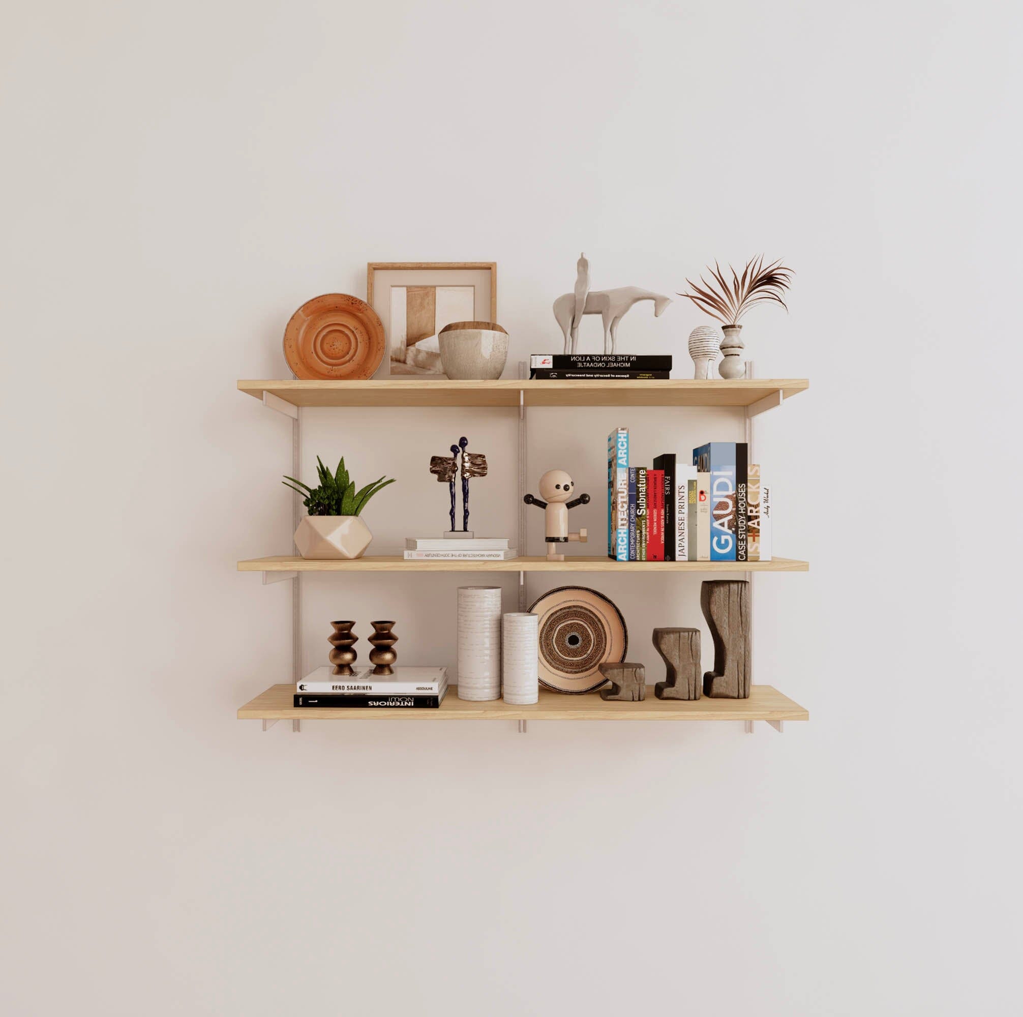 Wall Mounted Shelving Units - 3 Shelf Wood