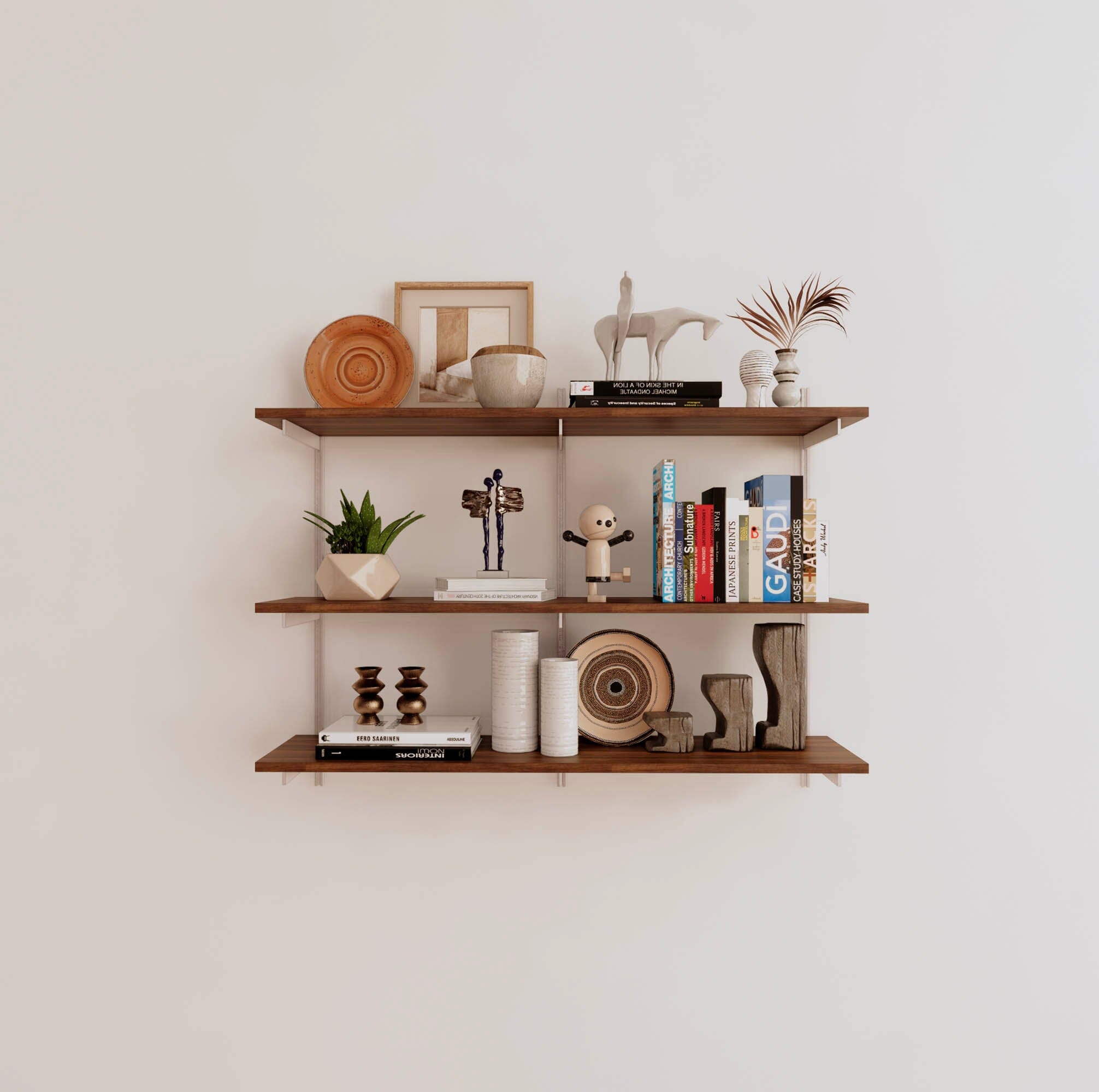 Wall Mounted Shelving Units - 3 Shelf Wood