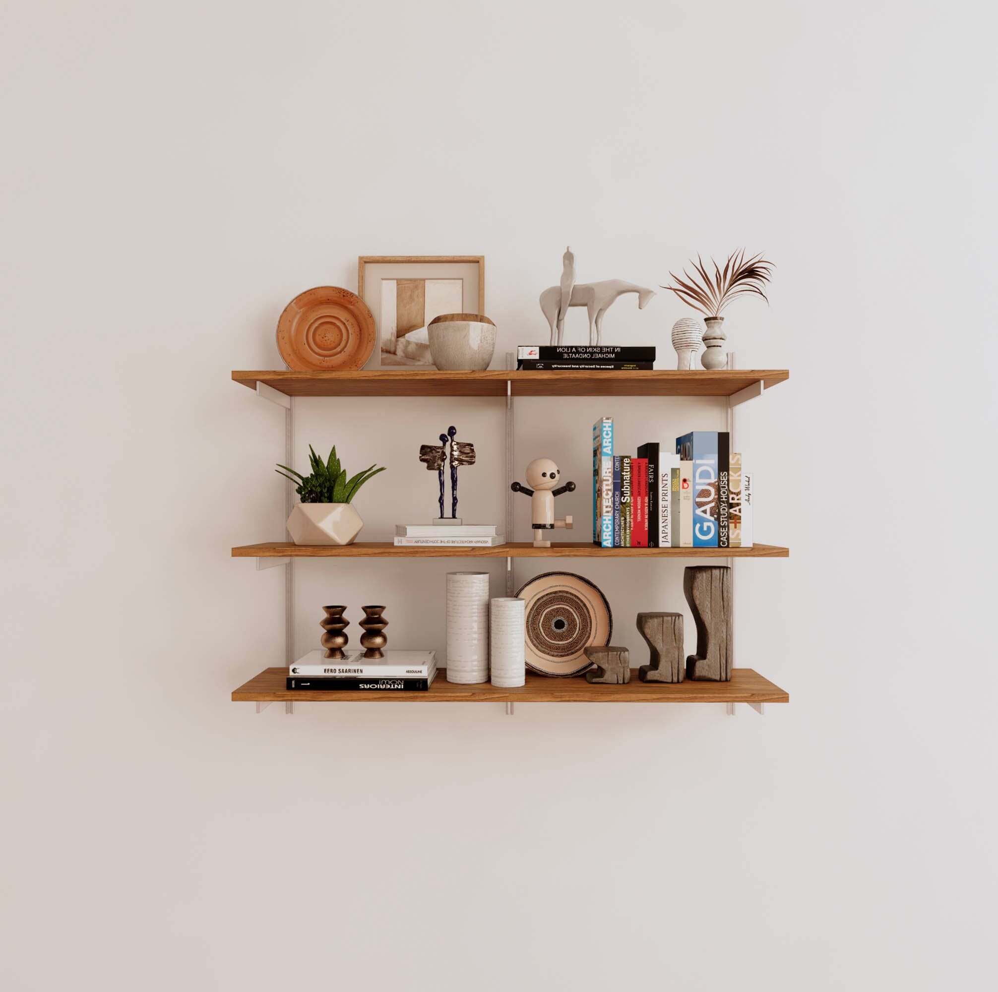 Wall Mounted Shelving Units - 3 Shelf Wood