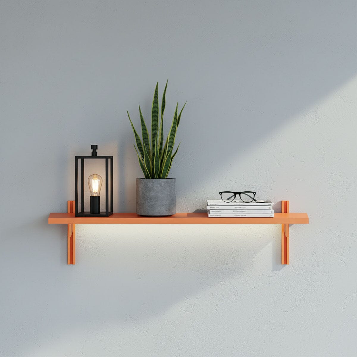 M-Float Floating Aluminum Shelf with LED Channel – Modern Shelving