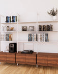 LP Vinyl Media Storage System - Aluminum + Wood Cabinets