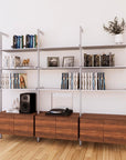 LP Vinyl Media Storage System - Aluminum + Wood Cabinets