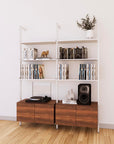 LP Vinyl Media Storage System - Aluminum + Wood Cabinets