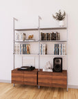 LP Vinyl Media Storage System - Aluminum + Wood Cabinets