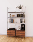 LP Vinyl Media Storage System - Aluminum + Wood Cabinets