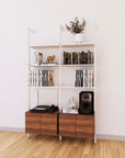 LP Vinyl Media Storage System - Aluminum + Wood Cabinets