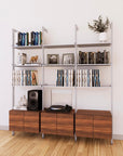 LP Vinyl Media Storage System - Aluminum + Wood Cabinets