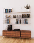LP Vinyl Media Storage System - Aluminum + Wood Cabinets