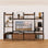 Harmony 4 Bay Media Unit - Aluminum + Wood Shelves and Cabinets