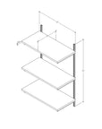 Wall Mounted Shelving Units - 3 Shelf Wood