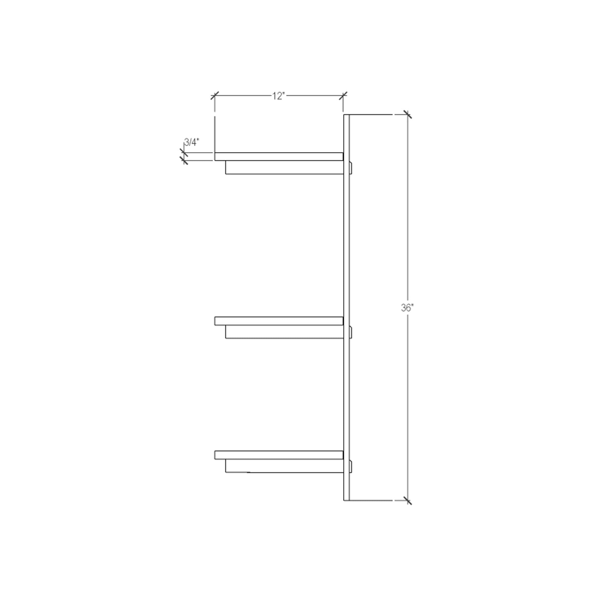 Wall Mounted Shelving Units - 3 Shelf Wood