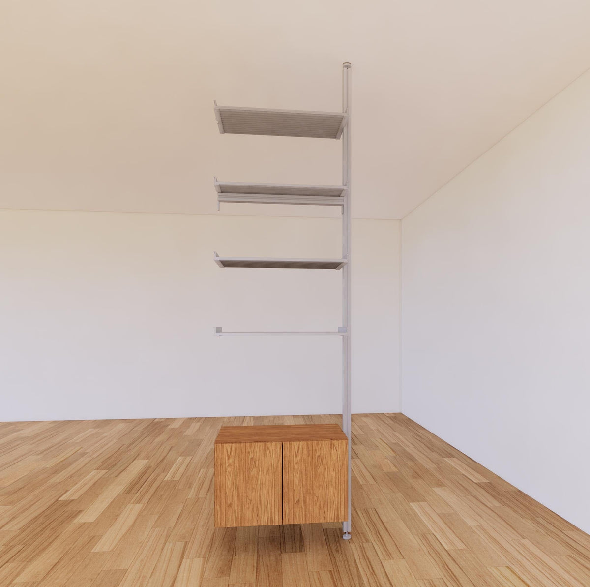 ModShelf Floor to Ceiling Room Divider Shelving with Cabinets – Modern ...