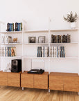 LP Vinyl Media Storage System - Aluminum + Wood Cabinets