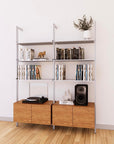 LP Vinyl Media Storage System - Aluminum + Wood Cabinets