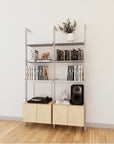 LP Vinyl Media Storage System - Aluminum + Wood Cabinets