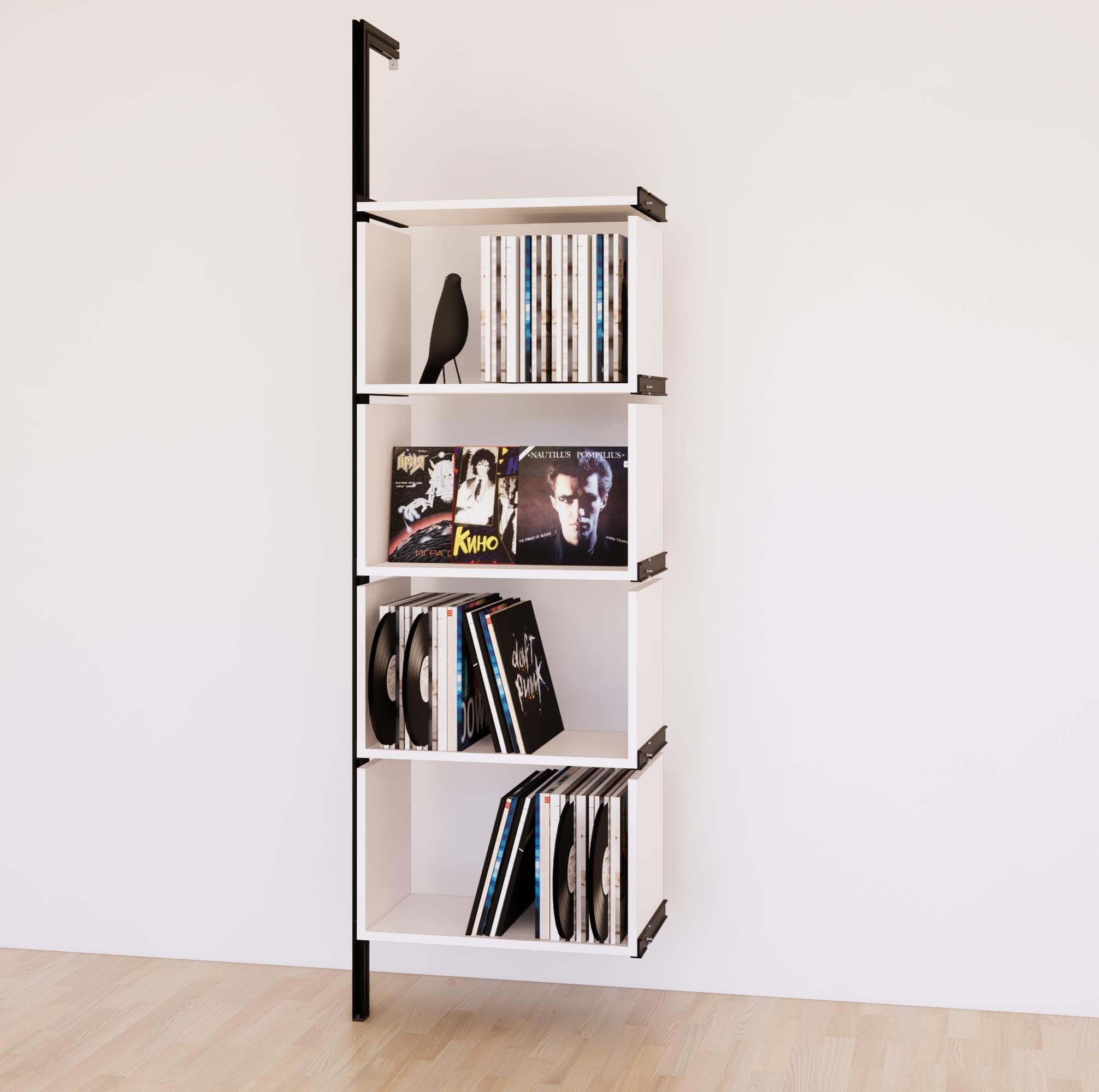 Vinyl Record Storage Industrial Record Cabinet | Rustic Solid Wooden