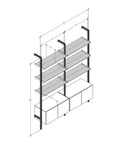 Modular Shelving Units - Aluminum Shelves + Wood Cabinets