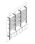 Modular Shelving Units - Aluminum Shelves + Wood Cabinets