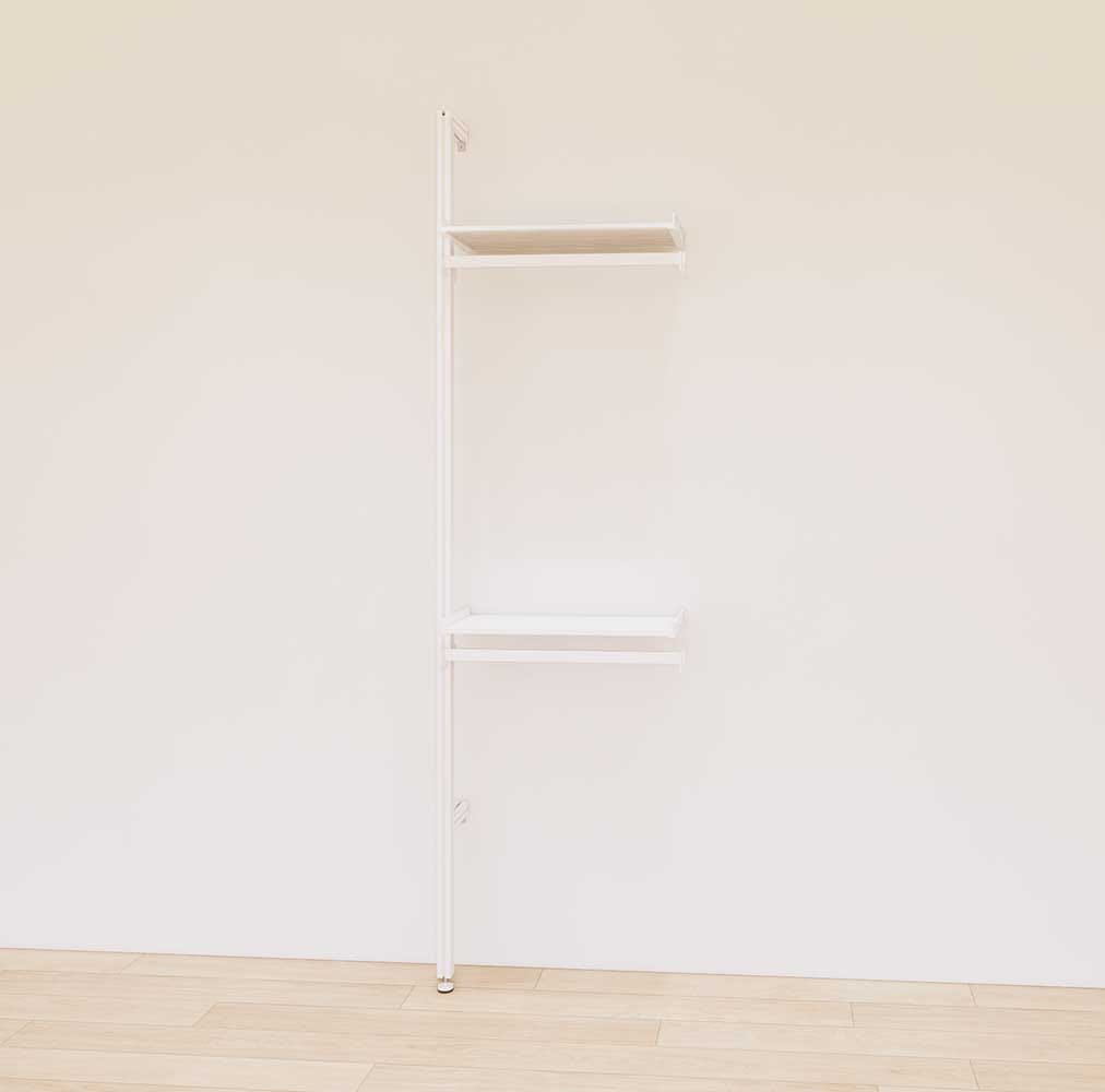 Retail Display Shelving with 2 Shelves + 2 Hanger Bars