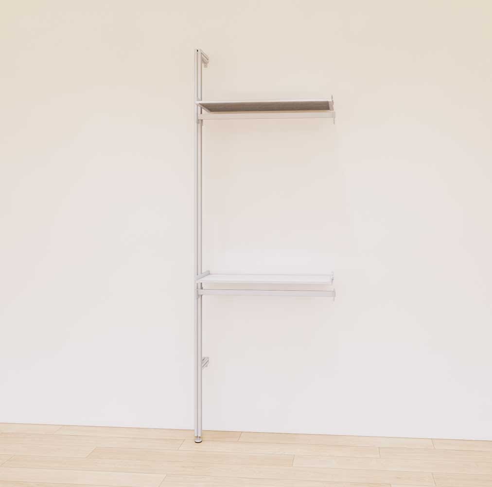 Retail Display Shelving with 2 Shelves + 2 Hanger Bars