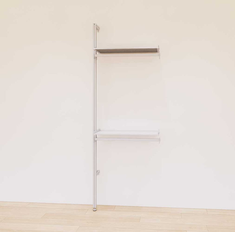Retail Display Shelving with 2 Shelves + 2 Hanger Bars – Modern Shelving