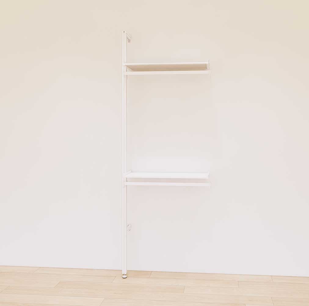 Retail Display Shelving with 2 Shelves + 2 Hanger Bars