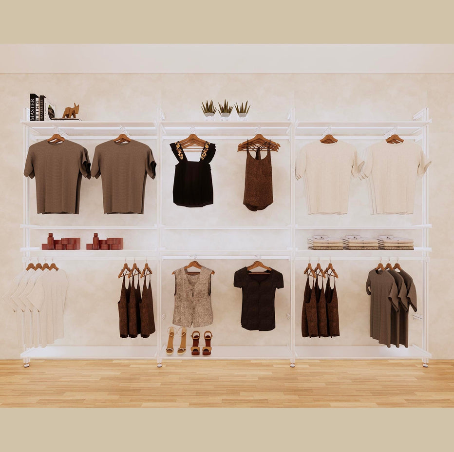 Retail Display Shelving Units 3 Bay Modern Shelving